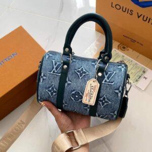 FIRST COPY Louis Vuittion Speedy Nano Denim Bag for woman