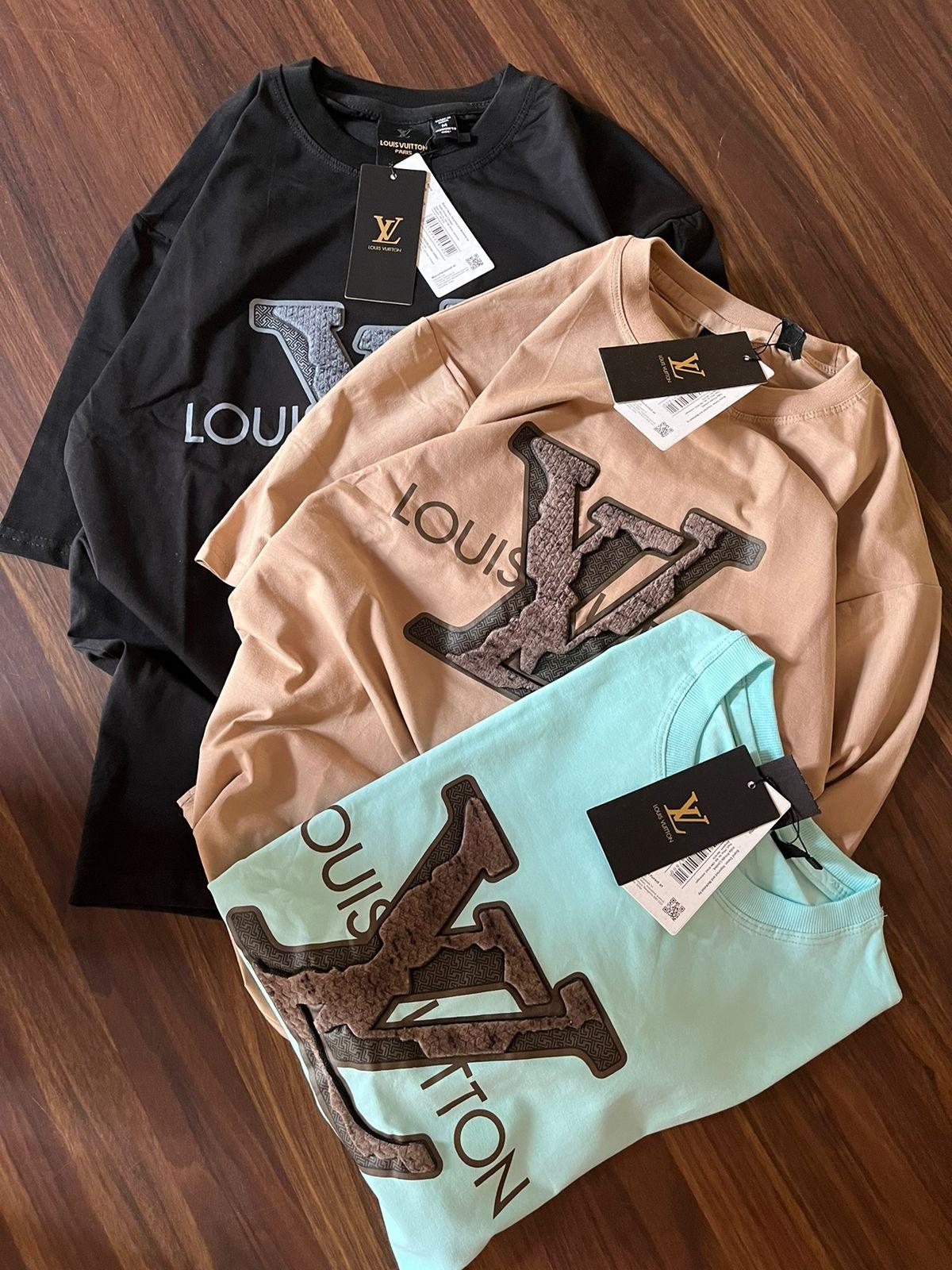 FIRST COPY Louis Vuitton Drop shoulder Premium patch work on front t-shirt