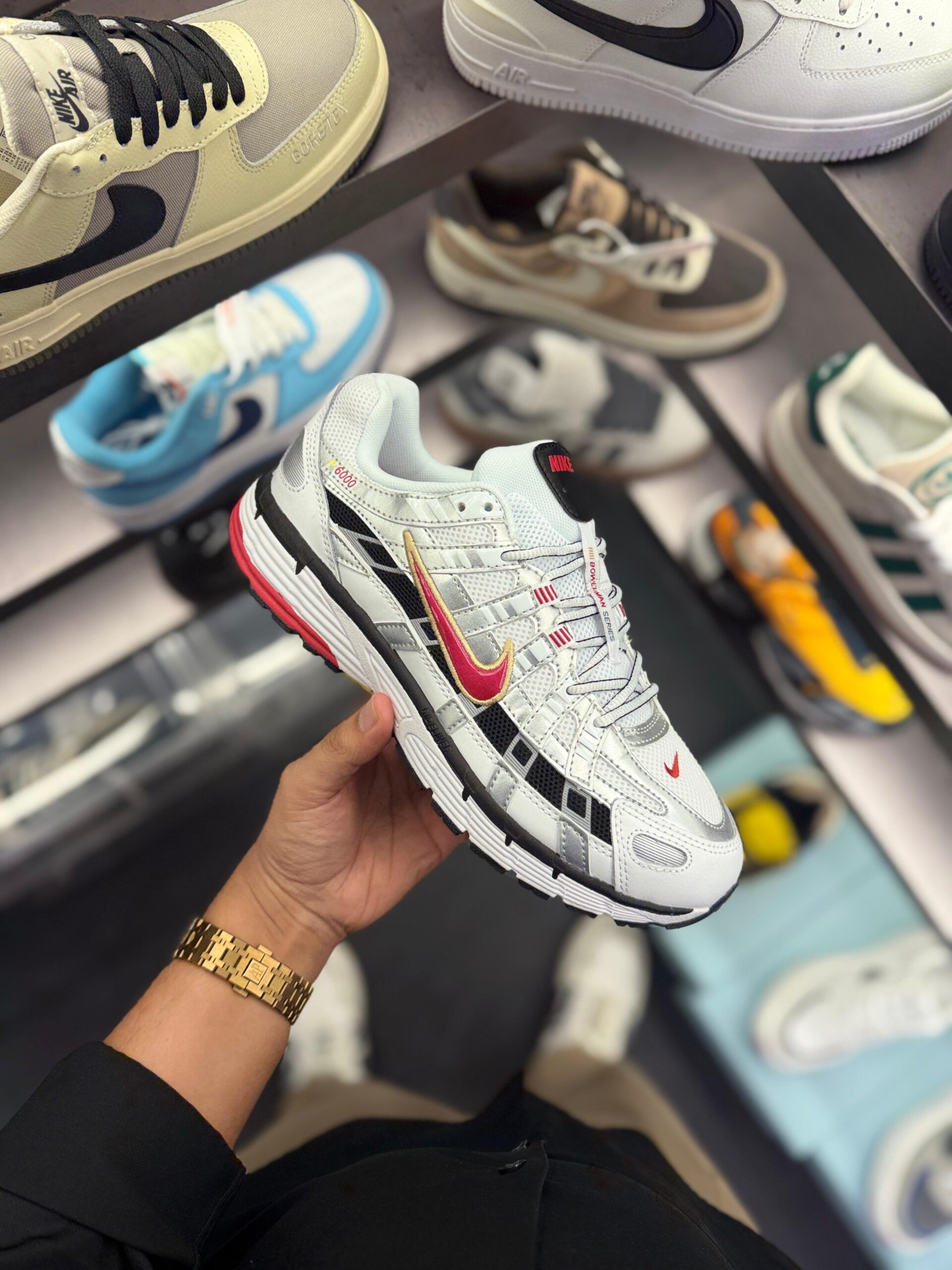 FIRST COPY NIKE P-6000 TRAINER METALLIC RED