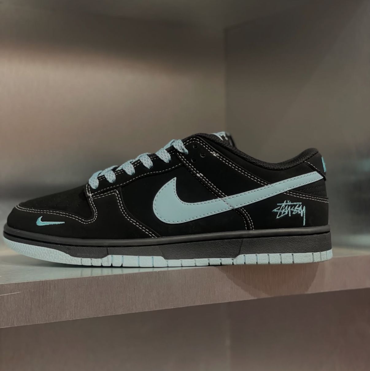 FIRST COPY NIKE SB DUNK STUSSY BLACK WHITE 2025 - Image 5