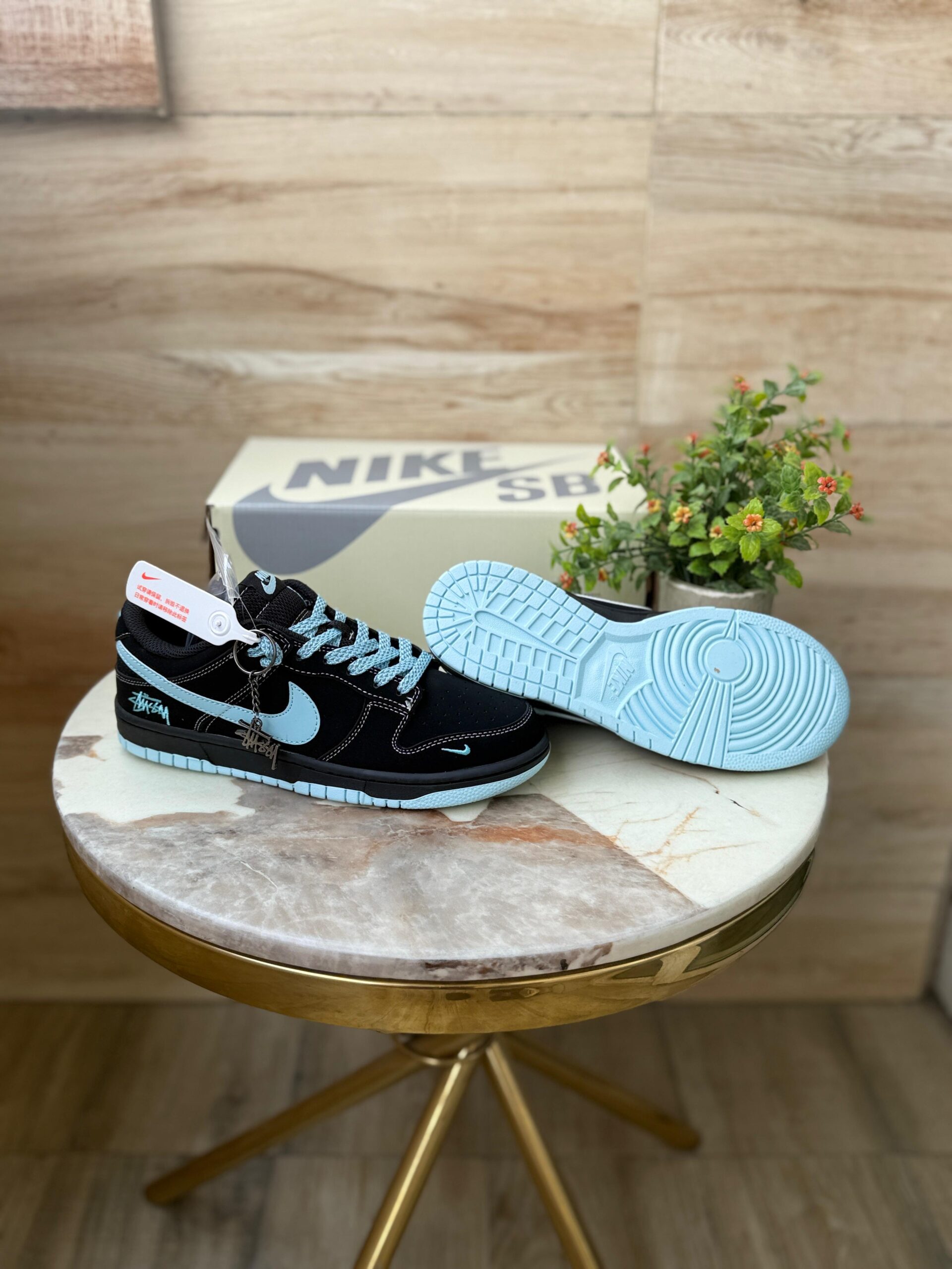 FIRST COPY NIKE SB DUNK STUSSY BLACK WHITE 2025 - Image 8