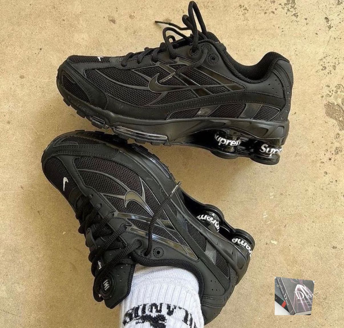 FIRST COPY NIKE SHOX 2025 BLACK WHITE SUPREME - Image 7