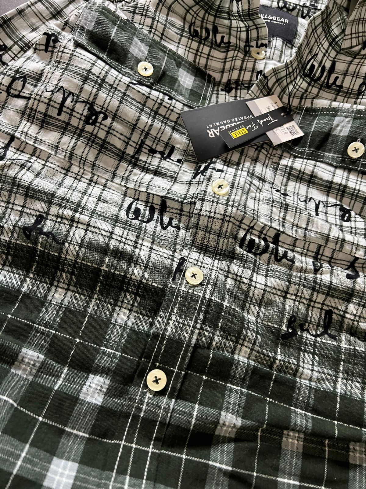 FIRST COPY PULL & BEAR COTTON PRINTS DOUBLE POCKET SHIRT - Image 2