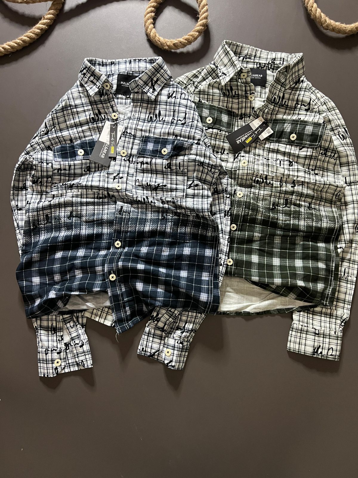 FIRST COPY PULL & BEAR COTTON PRINTS DOUBLE POCKET SHIRT - Image 6