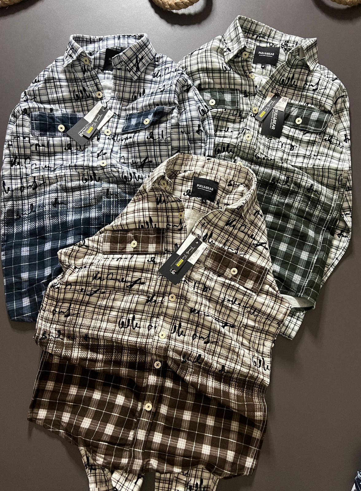 FIRST COPY PULL & BEAR COTTON PRINTS DOUBLE POCKET SHIRT - Image 8