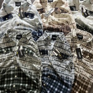 FIRST COPY PULL & BEAR COTTON PRINTS DOUBLE POCKET SHIRT