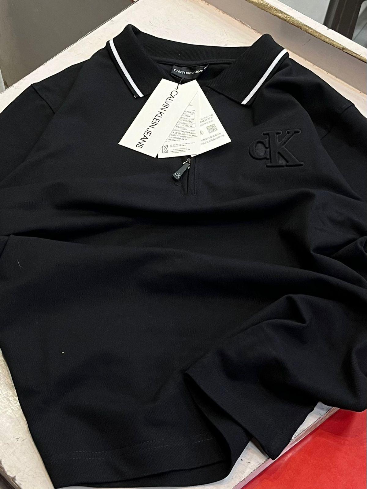 FIRST COPY calvin klien Half zipper matty fabric t-shirt - Image 6