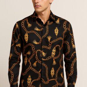 FIRST COPY versace chain reaction black shirts