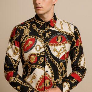 FIRST COPY versace chain reaction red shirts