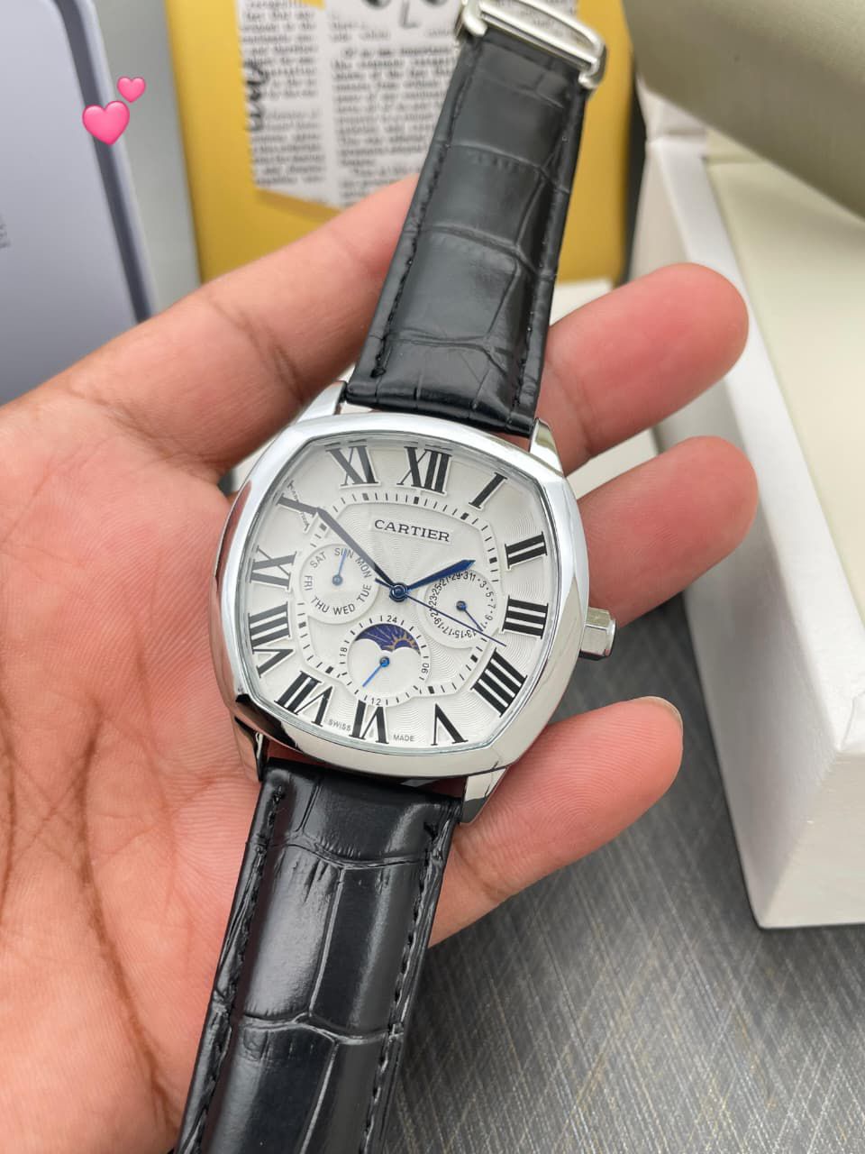 FIRST COPY Cartier Lethar belt watch for men - Image 2