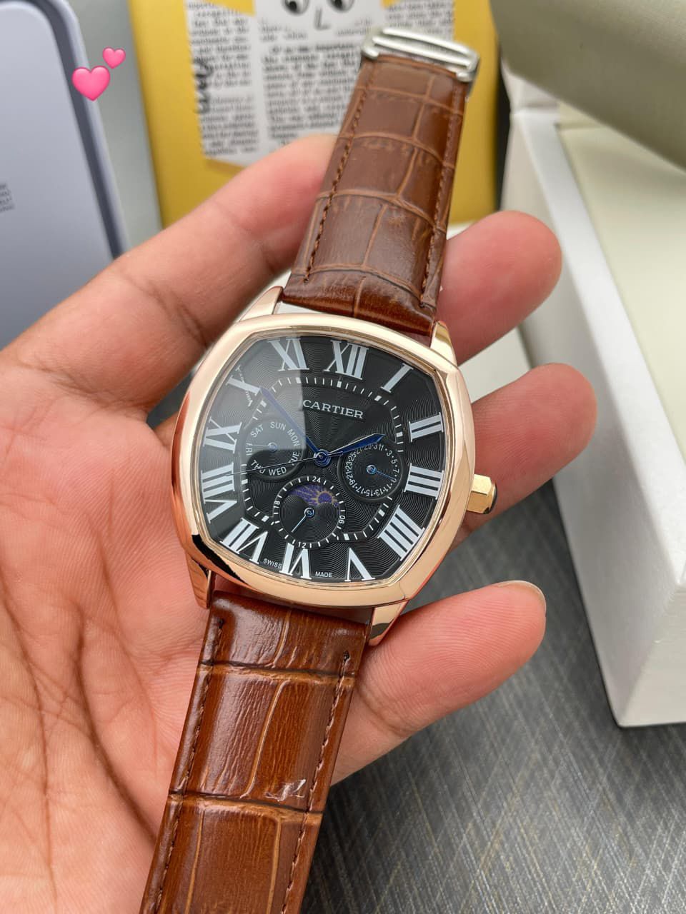 FIRST COPY Cartier Lethar belt watch for men - Image 3