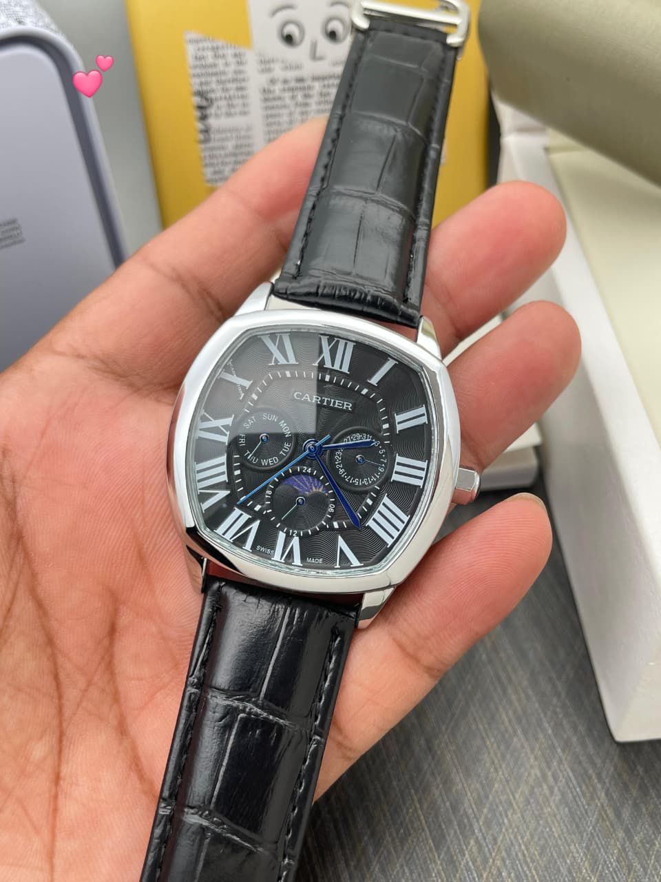 FIRST COPY Cartier Lethar belt watch for men - Image 5