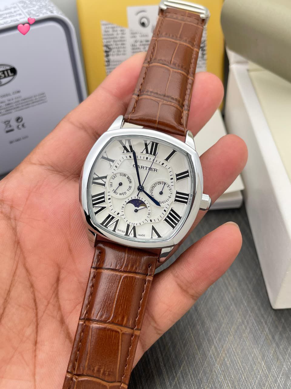 FIRST COPY Cartier Lethar belt watch for men - Image 6