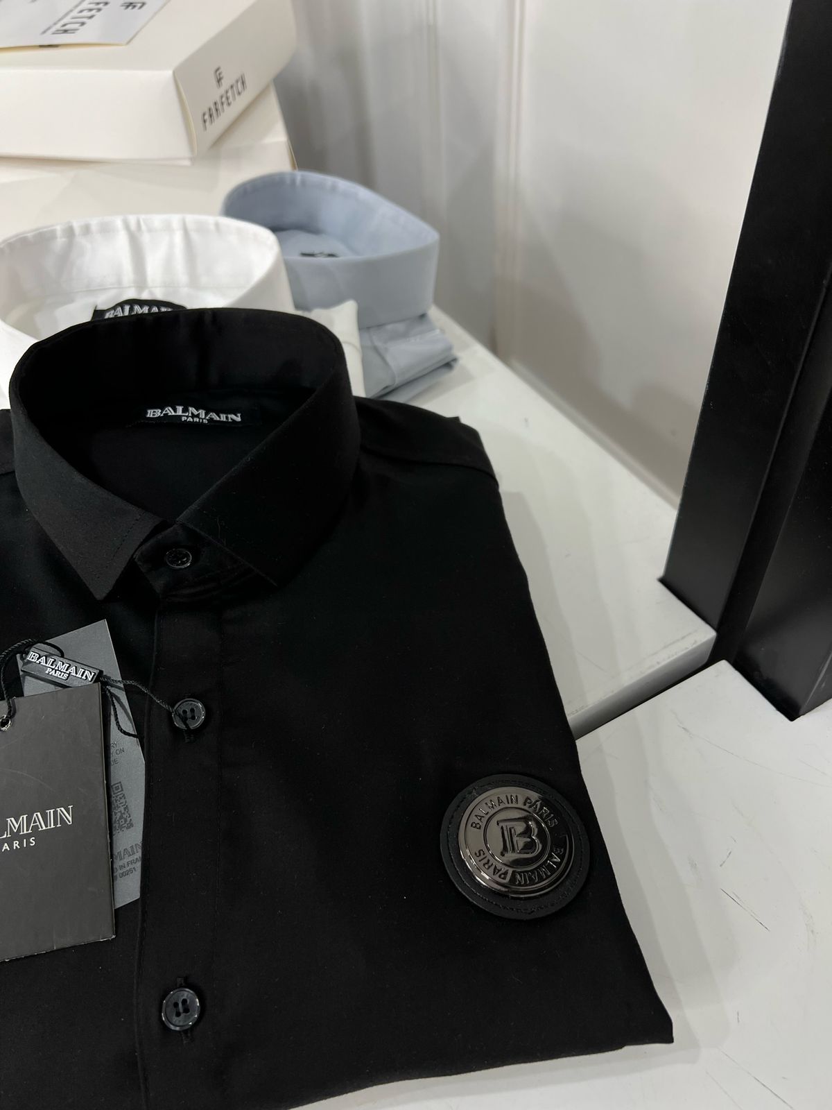 FIRST COPY BALMAIN IMPORTED SATIN LYCRA FABRIC FULL SLEEVE SHIRTS - Image 7