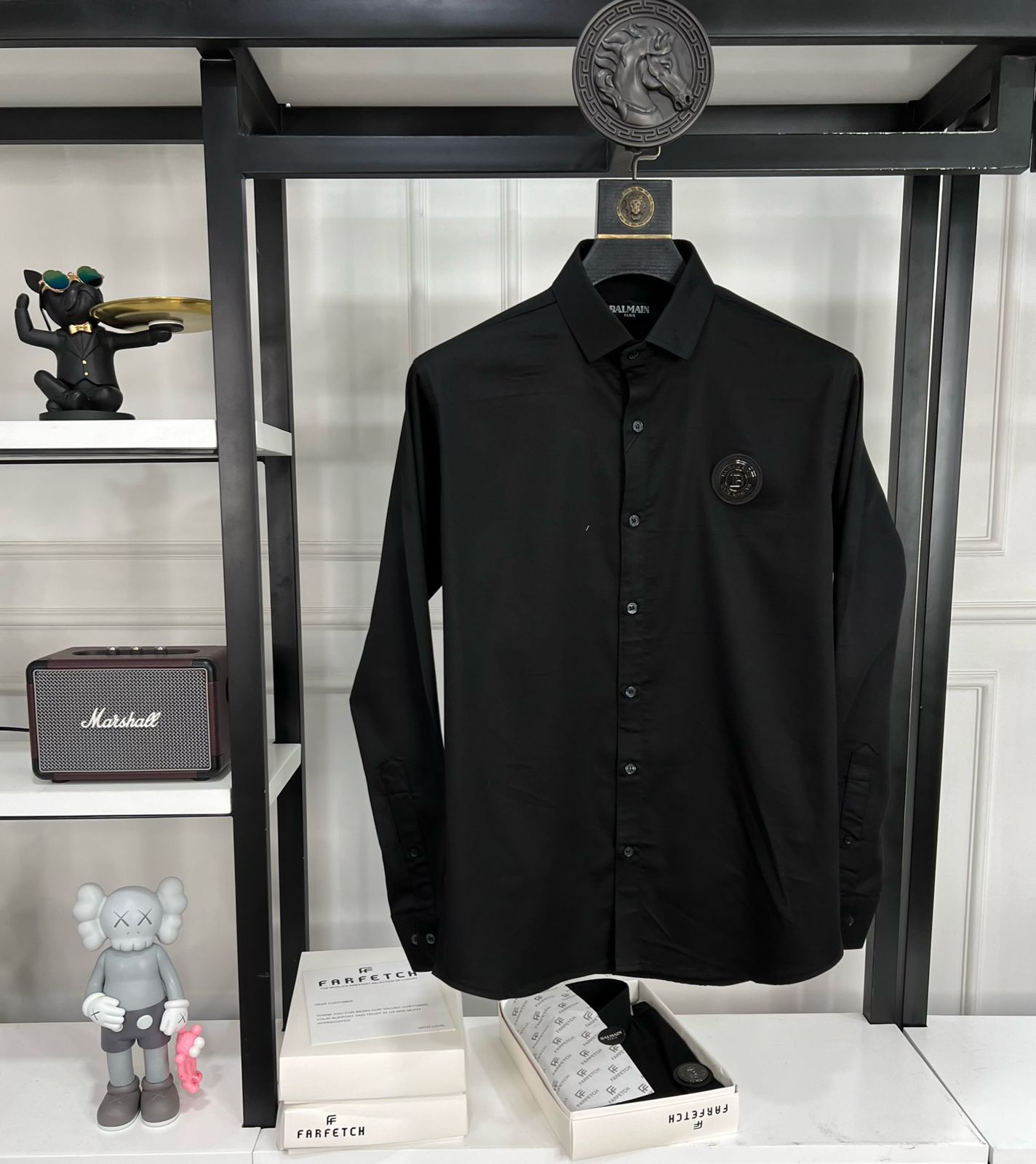 FIRST COPY BALMAIN IMPORTED SATIN LYCRA FABRIC FULL SLEEVE SHIRTS - Image 9