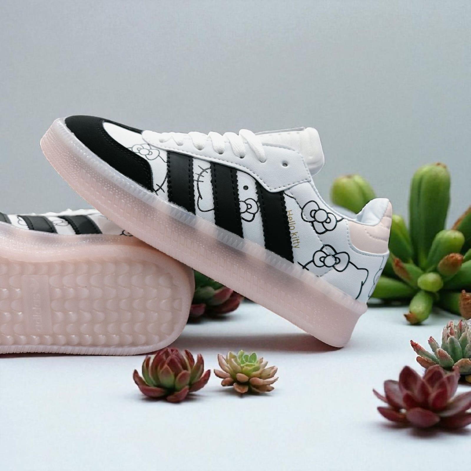 FIRST COPY Adidas Samba Hello Kitty Black pink shoes for girls - Image 3