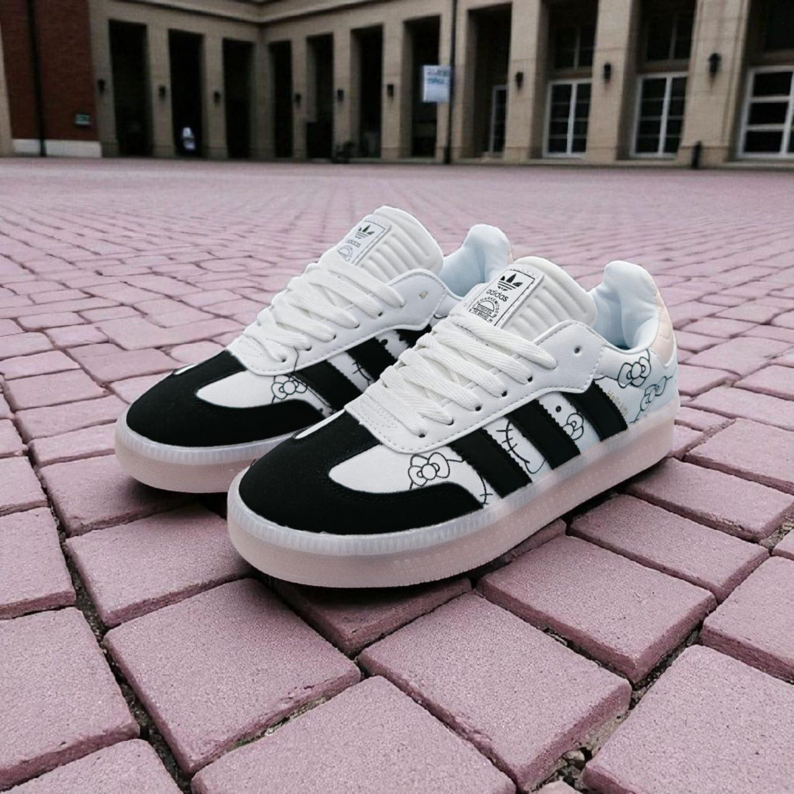 FIRST COPY Adidas Samba Hello Kitty Black pink shoes for girls - Image 4