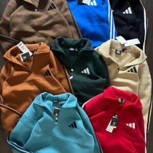 FIRST COPY ADIDAS 3-Thread cotton fleece Half zip upper