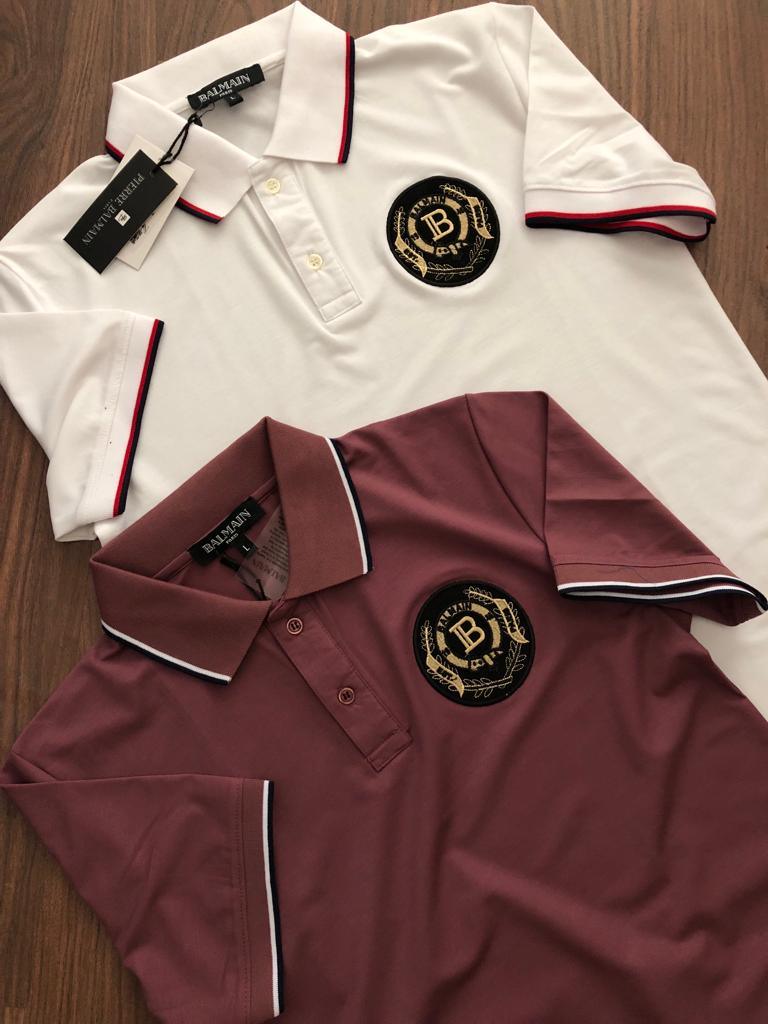 FIRST COPY BALMAIN COTTON LYCRA POLOS T-SHIRT - Image 2