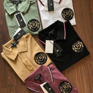 FIRST COPY BALMAIN COTTON LYCRA POLOS T-SHIRT