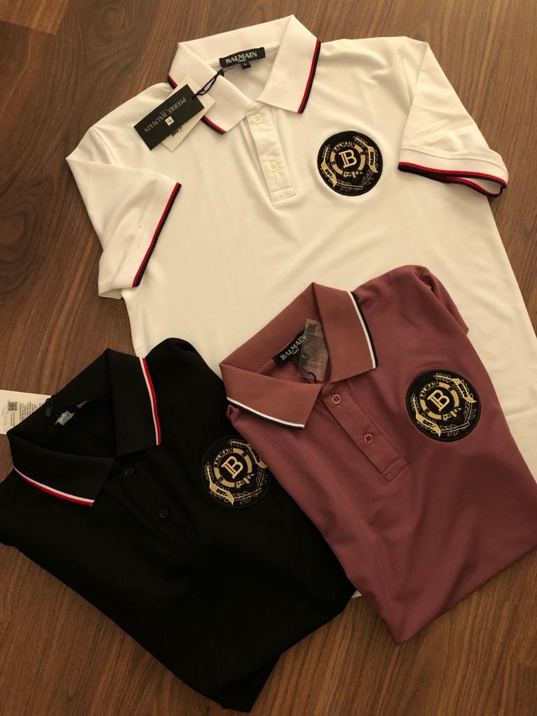 FIRST COPY BALMAIN COTTON LYCRA POLOS T-SHIRT - Image 3