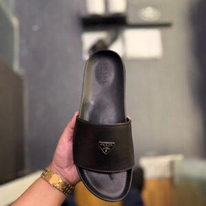 FIRST COPY PRADA LEATHER SLIDES