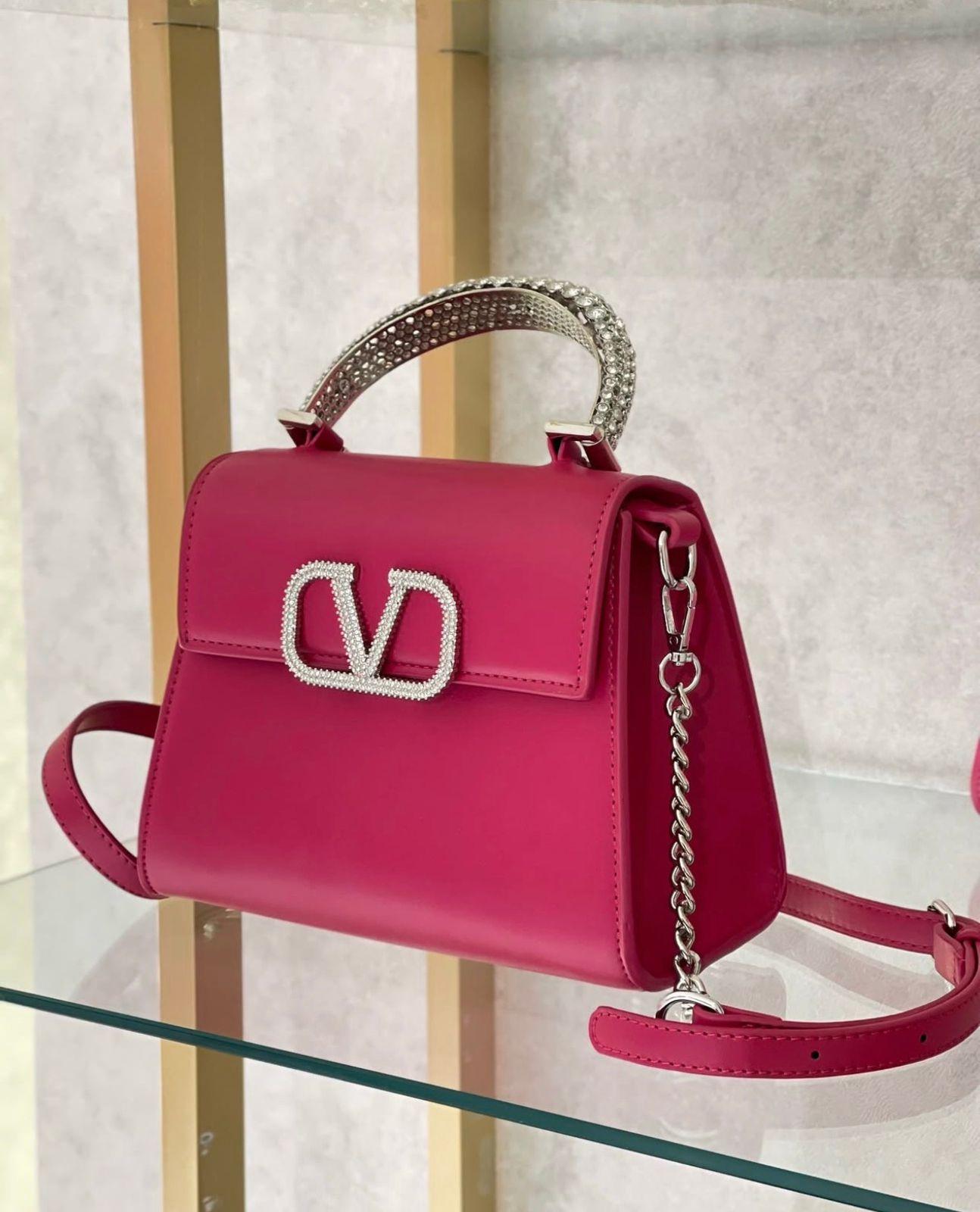 FIRST COPY VALENTINO STONE GARAVANI LOGO TOP HANDLE BAG - Image 7