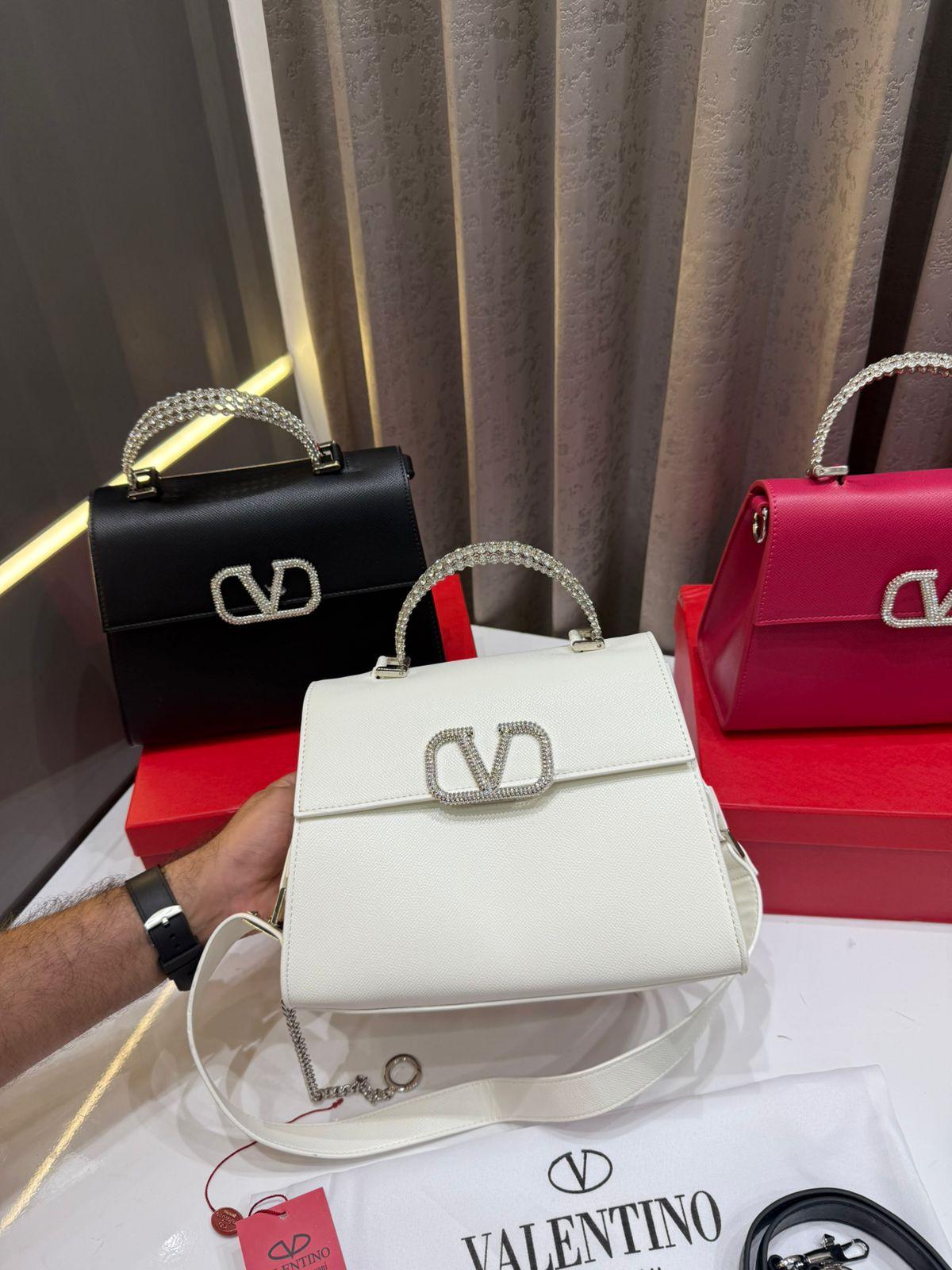 FIRST COPY VALENTINO STONE GARAVANI LOGO TOP HANDLE BAG