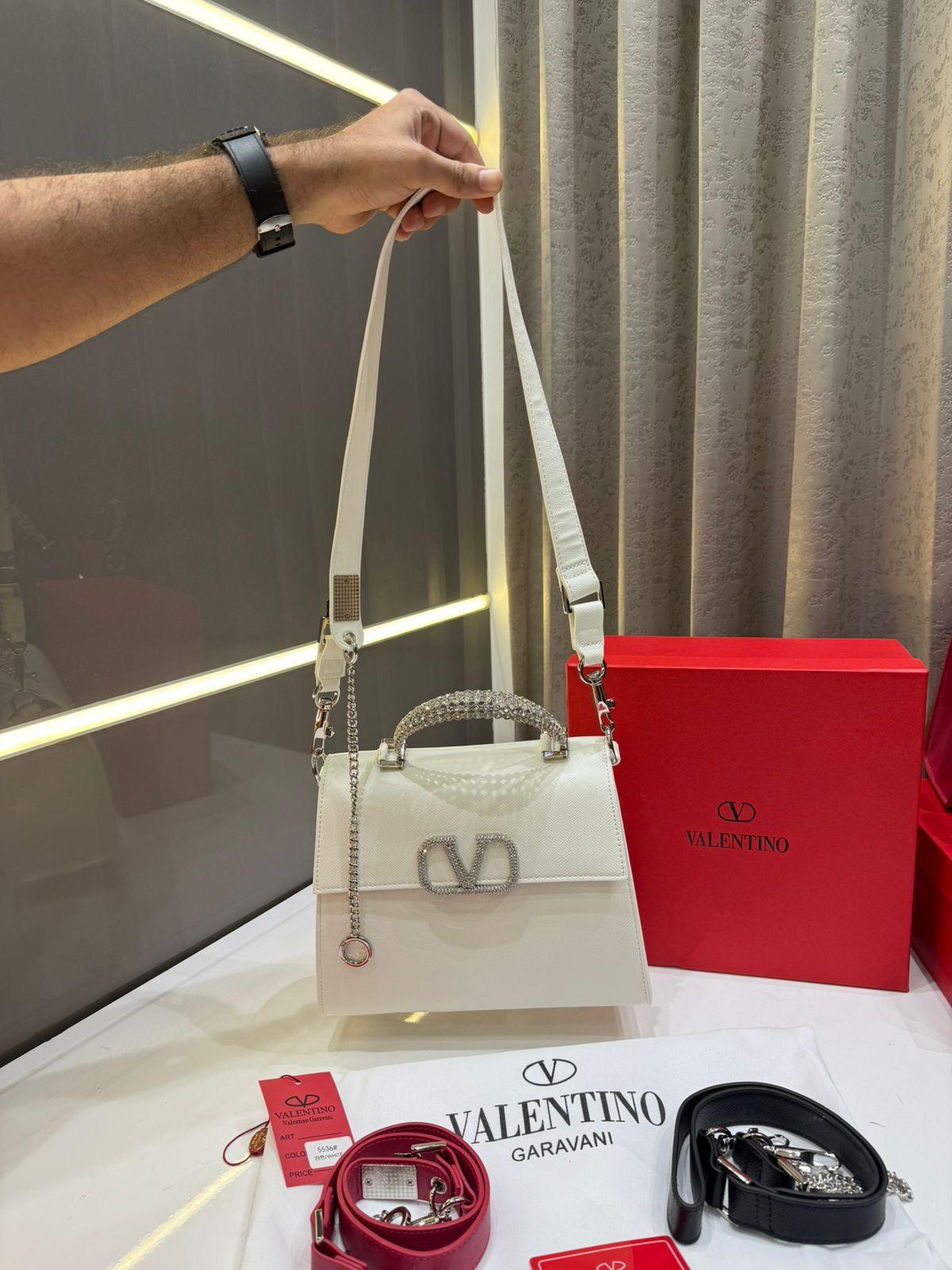 FIRST COPY VALENTINO STONE GARAVANI LOGO TOP HANDLE BAG - Image 8