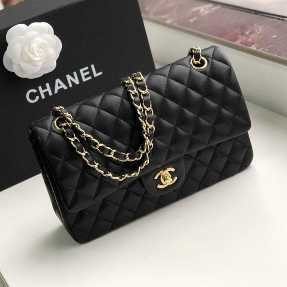 FIRST COPY CHANEL PARIS LAMBSKIN DOUBLE FLAP SHOULDER BAG - Image 3