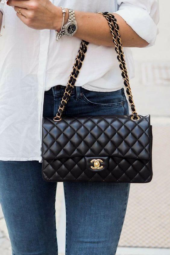FIRST COPY CHANEL PARIS LAMBSKIN DOUBLE FLAP SHOULDER BAG