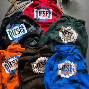 FIRST COPY DIESEL 3-Thread cotton fleece hoodie