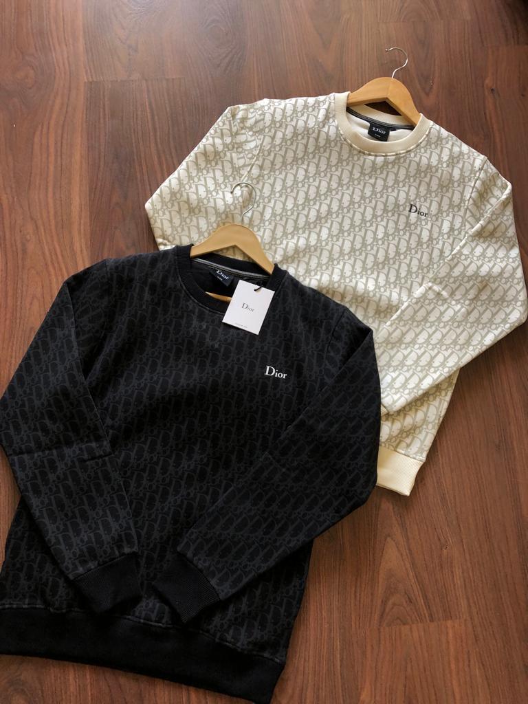 FIRST COPY DIOR IMPORTED COTTON FLEECE ROUND NECK SWEATSHIRT - Image 4