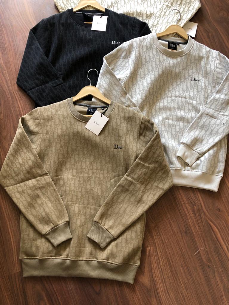 FIRST COPY DIOR IMPORTED COTTON FLEECE ROUND NECK SWEATSHIRT - Image 5