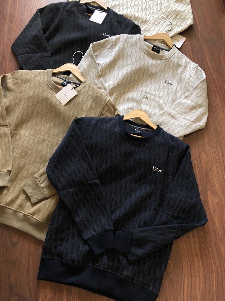 FIRST COPY DIOR IMPORTED COTTON FLEECE ROUND NECK SWEATSHIRT - Image 8