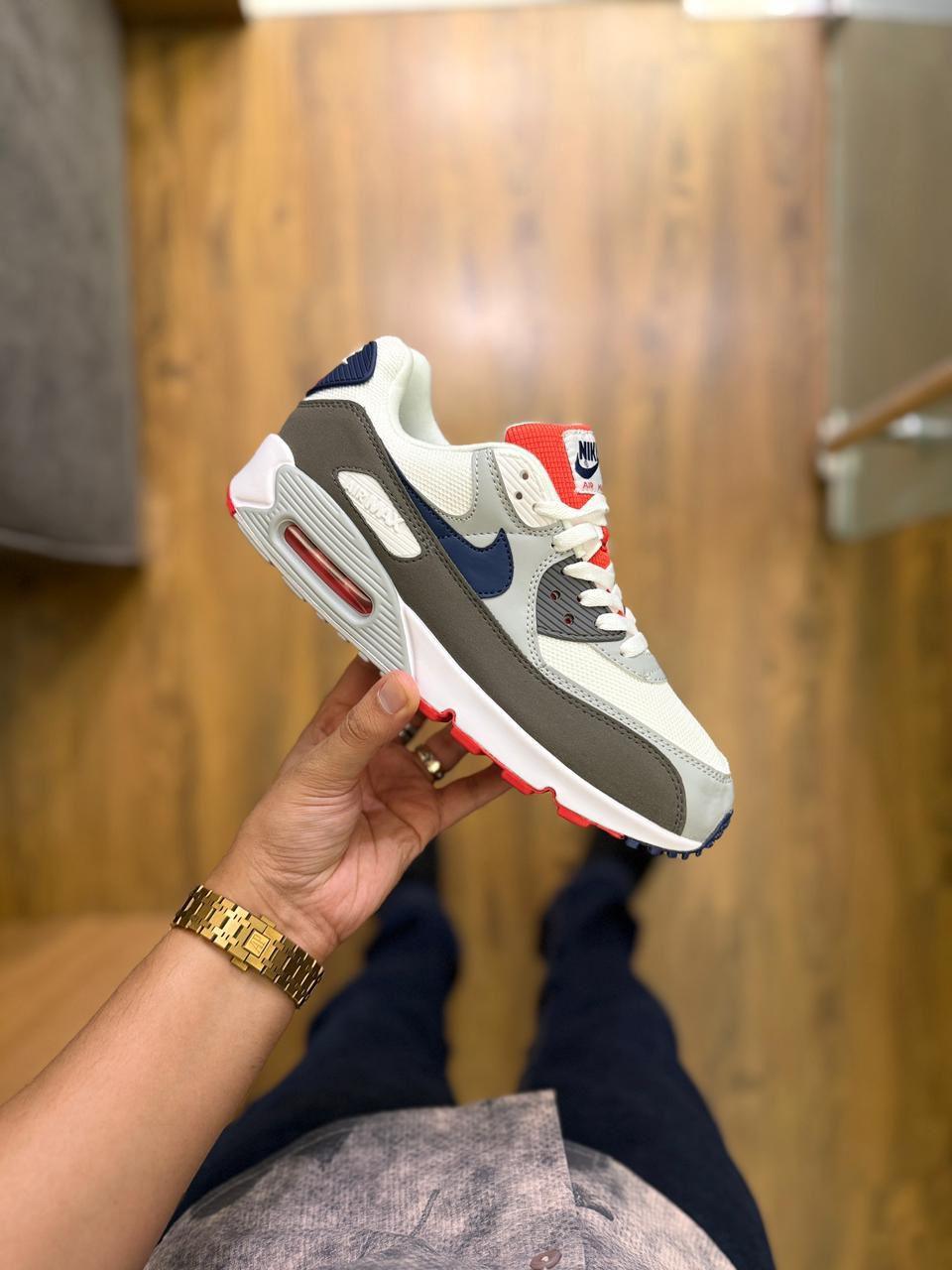FIRST COPY NIKE AIRMAX 90 WHITE BLUE GREY FOR MEN