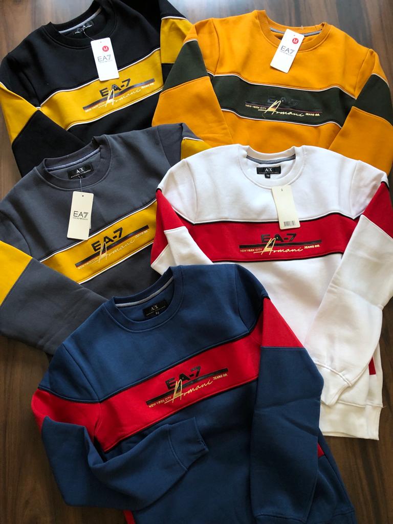 FIRST COPY ARMANI PREMIUM QUALITY ROUND NECK SWEATSHIRT