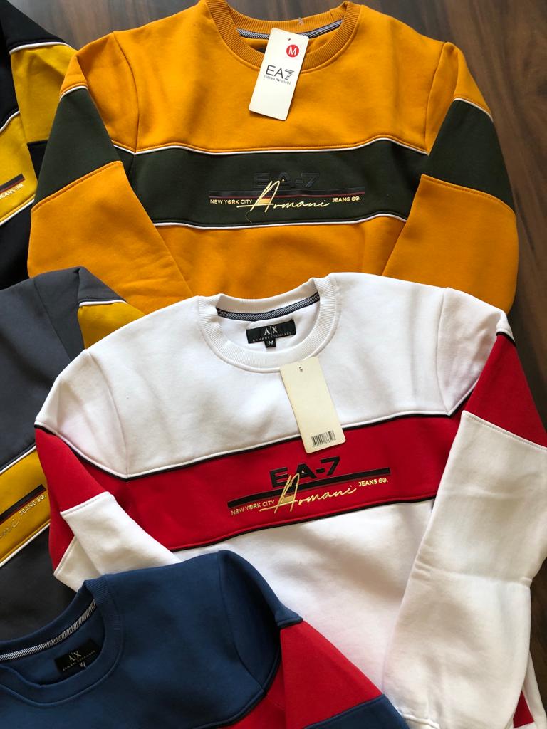 FIRST COPY ARMANI PREMIUM QUALITY ROUND NECK SWEATSHIRT - Image 3