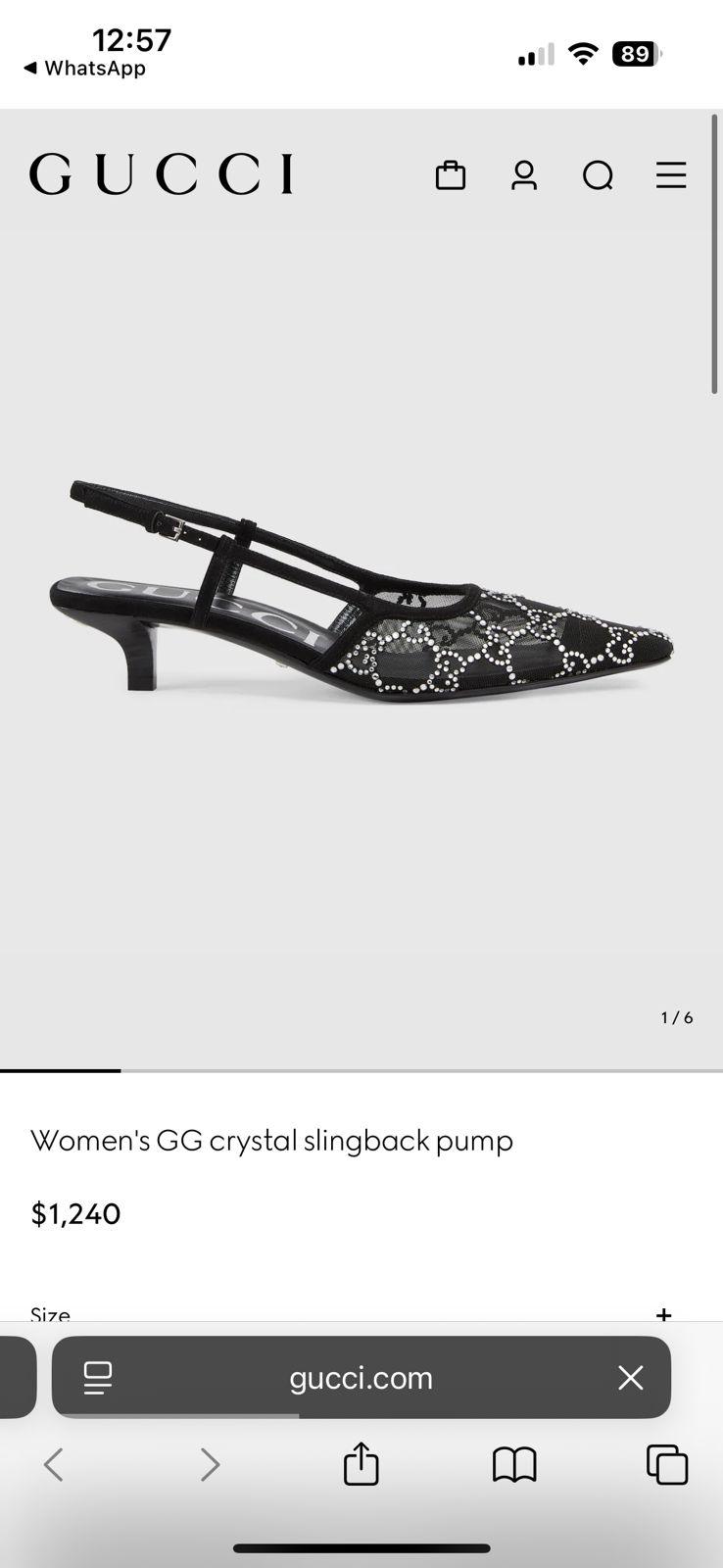 FIRST COPY Gucci GG crystal slingback pump - Image 2
