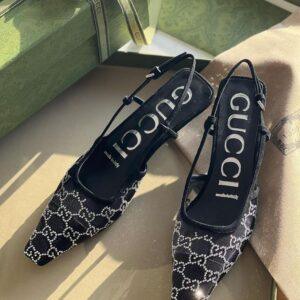 FIRST COPY Gucci GG crystal slingback pump