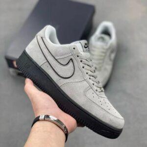 FIRST COPY NIKE AIRFORCE SUEDE BLACK GREY FOR MEN