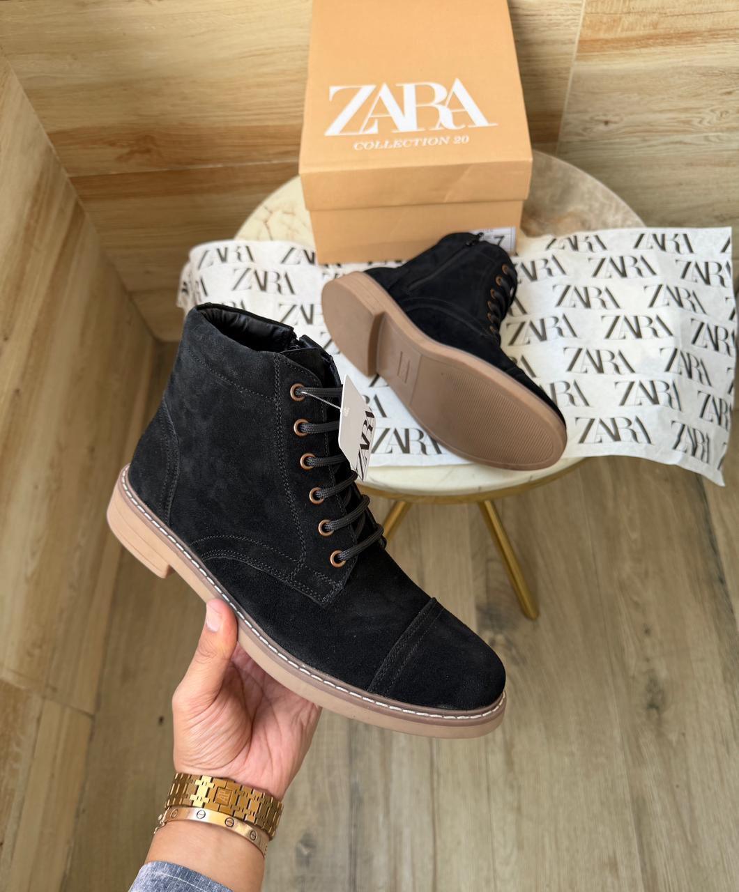 FIRST COPY ZARA-STICHED ZIP SUEDE LEATHER BOOTS - Image 11