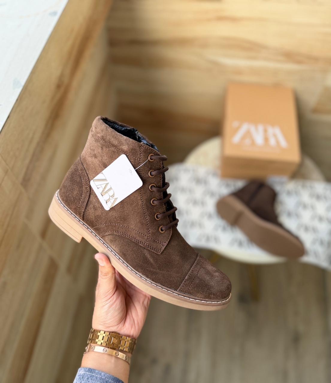 FIRST COPY ZARA-STICHED ZIP SUEDE LEATHER BOOTS - Image 12