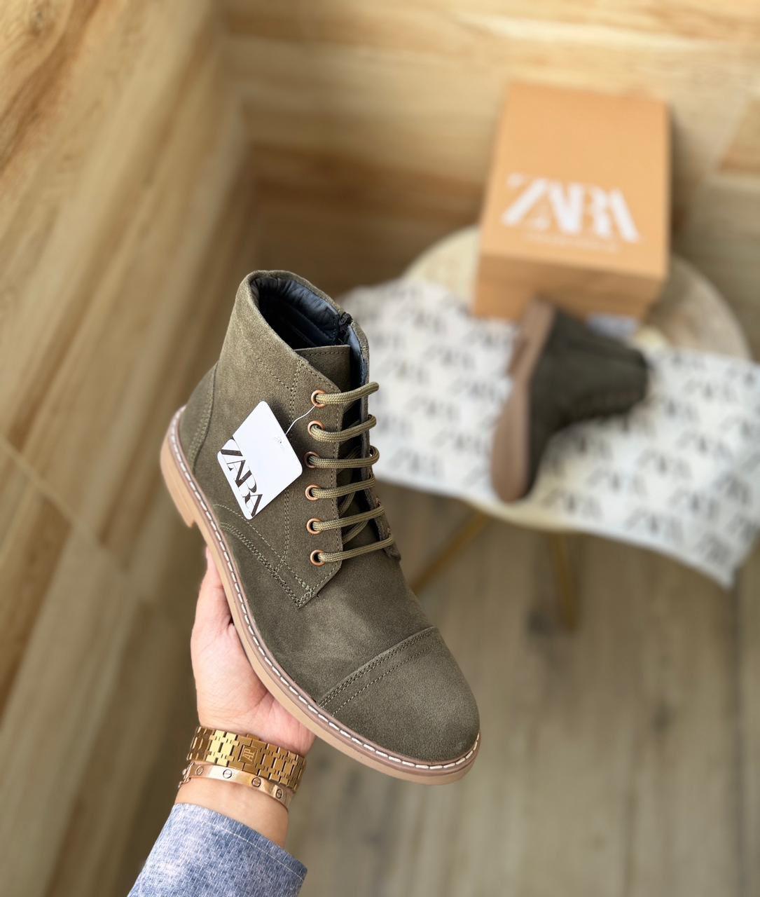 FIRST COPY ZARA-STICHED ZIP SUEDE LEATHER BOOTS - Image 13