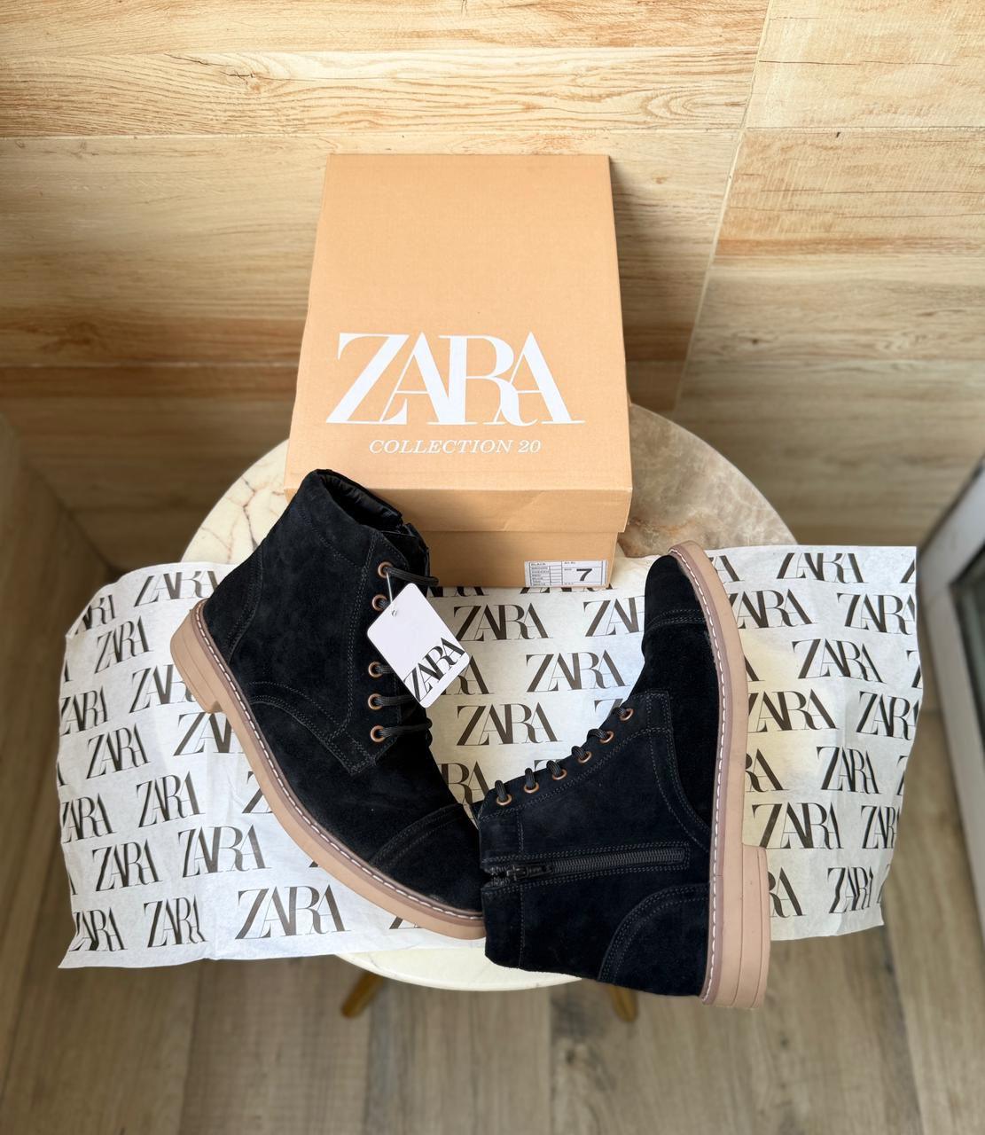 FIRST COPY ZARA-STICHED ZIP SUEDE LEATHER BOOTS - Image 14