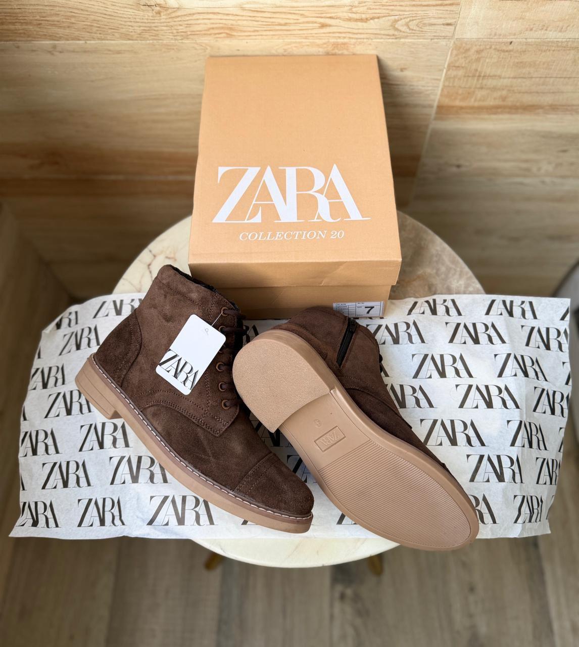FIRST COPY ZARA-STICHED ZIP SUEDE LEATHER BOOTS - Image 17