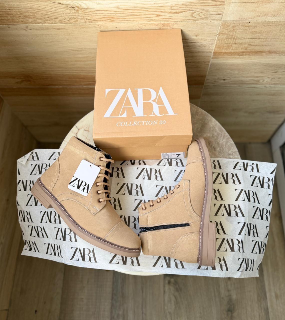 FIRST COPY ZARA-STICHED ZIP SUEDE LEATHER BOOTS - Image 18