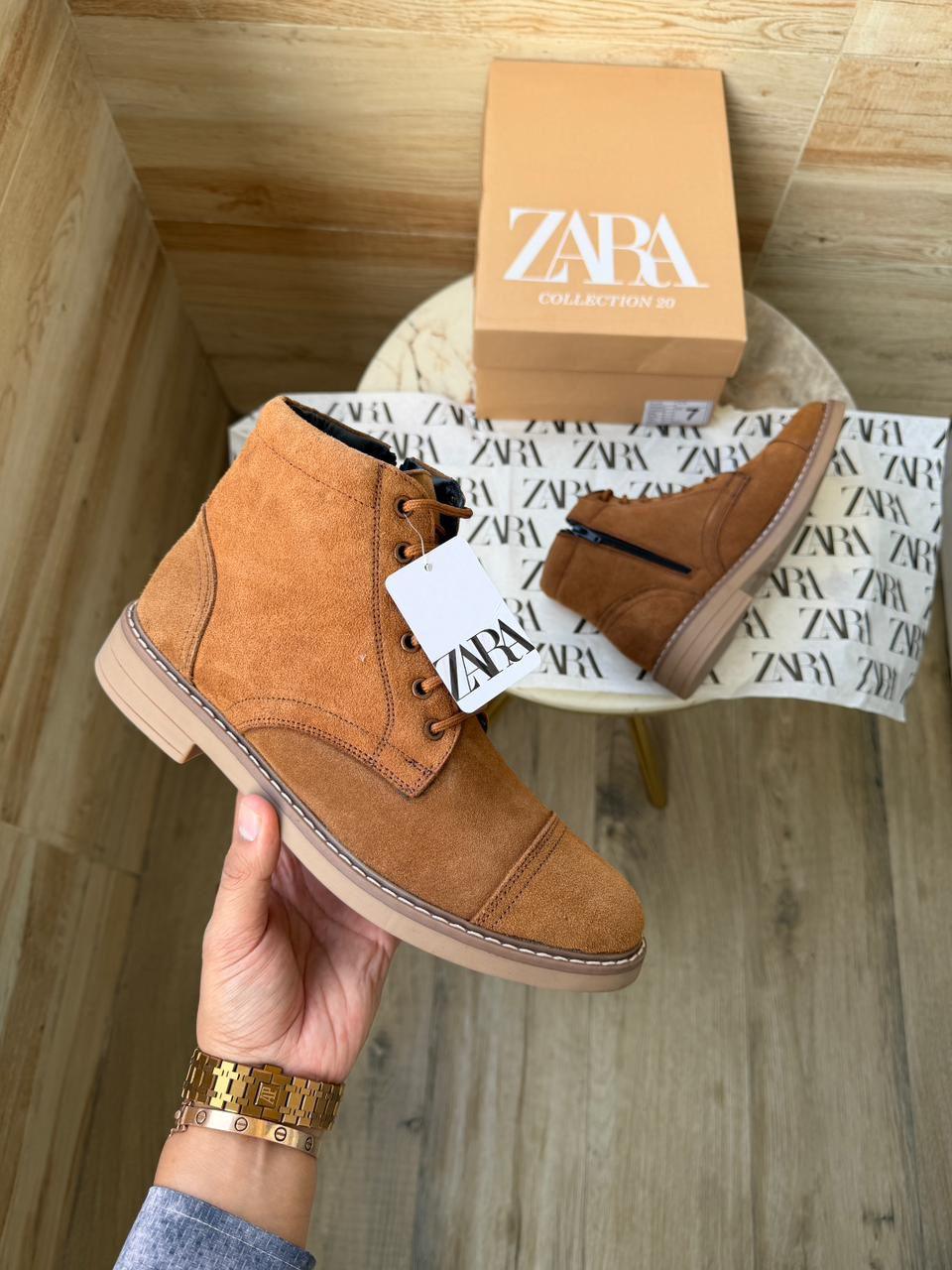 FIRST COPY ZARA-STICHED ZIP SUEDE LEATHER BOOTS - Image 19