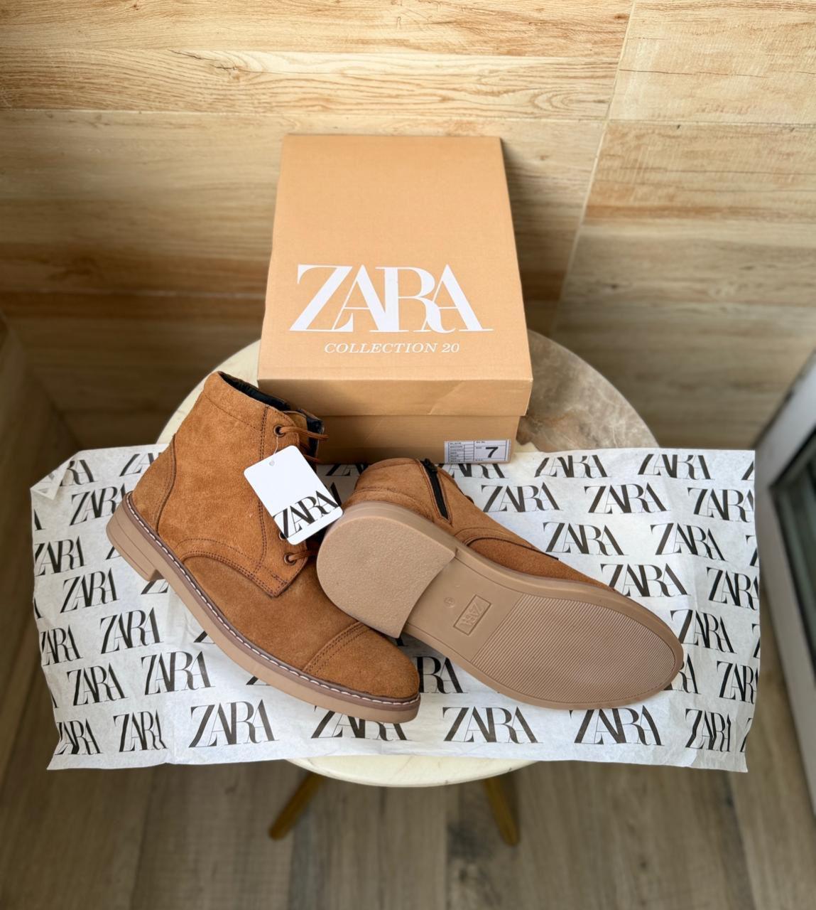FIRST COPY ZARA-STICHED ZIP SUEDE LEATHER BOOTS - Image 20
