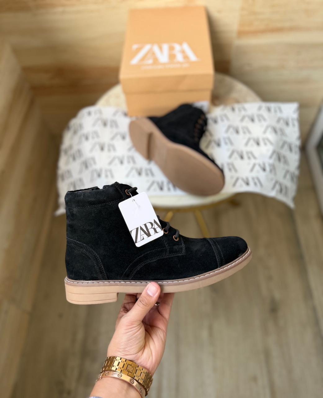 FIRST COPY ZARA-STICHED ZIP SUEDE LEATHER BOOTS - Image 2